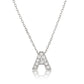 Bead Set Diamond Initial Pendant